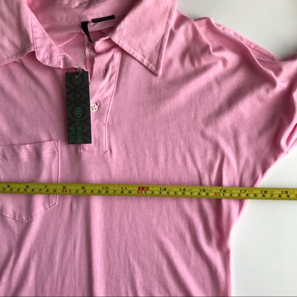 NWT United Colors Of Benetton Pink Polo Sz Small - Picture 3 of 5